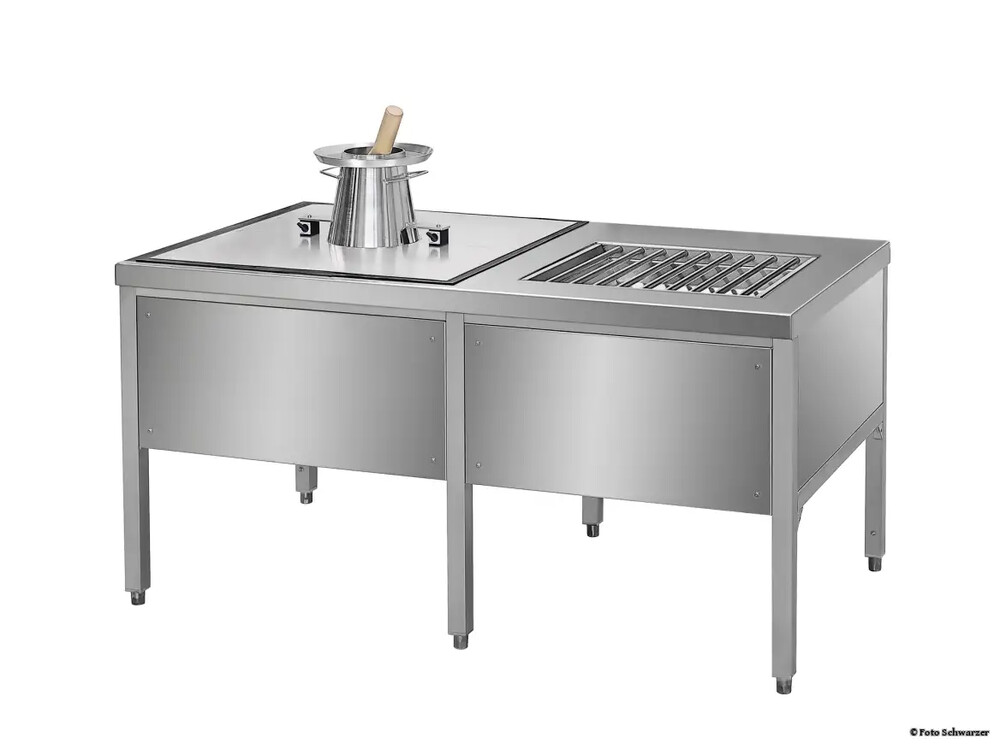 Laboratóriumi rendszerasztal kézi terítőasztallal